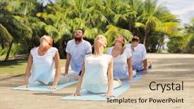  Presentation with healthy lifestyle - Cool new presentation theme with fitness sport yoga and healthy backdrop and a lemonade colored foreground