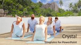  Presentation with sport and health - Presentation having fitness sport yoga and healthy background and a soft green colored foreground