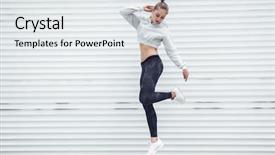  Presentation with hip hop dancing - Slides with fitness sporty girl in fashion background and a white colored foreground