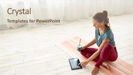  Presentation with health and technology - Slides featuring fitness technology and healthy lifestyle background and a lemonade colored foreground