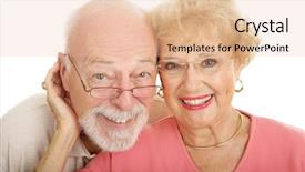  Presentation with senior fitness - Amazing slide deck having fitness testing - attractive senior couple in modern backdrop and a lemonade colored foreground