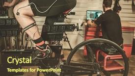  Presentation with geometry - Presentation theme enhanced with fitness testing - professional cyclist being tested background and a tawny brown colored foreground