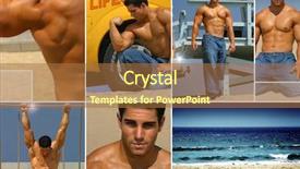  Presentation with health and fitness - Colorful presentation theme enhanced with fitness themed collage illustrating fitness backdrop and a red colored foreground