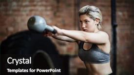  Presentation with gym - Colorful PPT layouts enhanced with fitness training - exercising in gym backdrop and a wine colored foreground