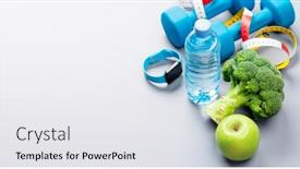  Presentation with heart healthy diet and nutrition - Slide set featuring fitness-training-and-healthy-food background and a white colored foreground