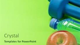  Presentation with diet - Slide deck with fitness-training-and-healthy-food background and a mint green colored foreground