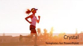  Presentation with athlete - Slide deck enhanced with fitness training of marathon runner background and a gold colored foreground