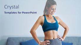  Presentation with influencer - PPT layouts featuring fitness-vlogger-influencer-recording-live background and a sky blue colored foreground