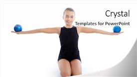  Presentation with pilates - PPT layouts featuring fitness weighted yoga pilates balls background and a white colored foreground