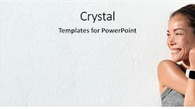  Presentation with active lifestyle - Presentation theme consisting of fitness woman doing stretch exercise background and a white colored foreground