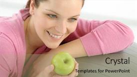  Presentation with eat - Amazing slide deck having vocal cords - stylish female singer with microphone backdrop and a  colored foreground.