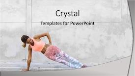  Presentation with fitness clothing - Beautiful slide set featuring fitness woman in colorful sportswear backdrop and a white colored foreground