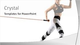  Presentation with resistance - Amazing presentation design having fitness-woman-performs-exercises backdrop and a white colored foreground