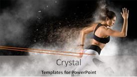  Presentation with exercises - Audience pleasing PPT layouts consisting of fitness-woman-performs-exercises backdrop and a light gray colored foreground