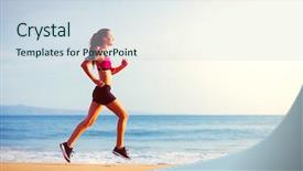  Presentation with fitness - Presentation consisting of fitness woman running background and a sky blue colored foreground