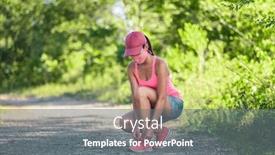  Presentation with running shoes - Colorful presentation enhanced with fitness-woman-wearing-covid-19 backdrop and a gray colored foreground