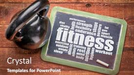  Presentation with slate - Amazing presentation theme having fitness-word-cloud backdrop and a tawny brown colored foreground