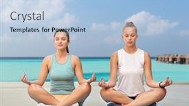  Presentation with healthy lifestyle - Cool new PPT layouts with fitness-yoga-and-healthy-lifestyle backdrop and a light blue colored foreground