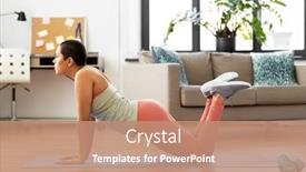  Presentation with healthy lifestyle - Colorful PPT layouts enhanced with fitness-yoga-and-healthy-lifestyle backdrop and a coral colored foreground