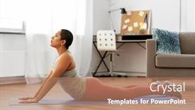  Presentation with clean water healthy concept - Beautiful slide deck featuring fitness-yoga-and-healthy-lifestyle backdrop and a coral colored foreground