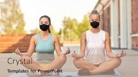  Presentation with healthy lifestyle - Colorful presentation theme enhanced with fitness-yoga-and-healthy-lifestyle backdrop and a coral colored foreground