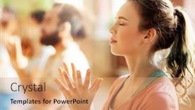  Presentation with healthy lifestyle - Audience pleasing presentation theme consisting of fitness-yoga-and-healthy-lifestyle backdrop and a coral colored foreground