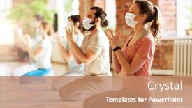  Presentation with virus disease - PPT theme enhanced with fitness-yoga-and-healthy-lifestyle background and a coral colored foreground