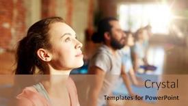  Presentation with healthy lifestyle - PPT layouts featuring fitness-yoga-and-healthy-lifestyle background and a coral colored foreground
