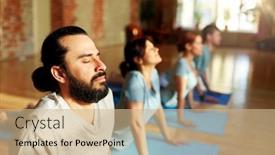  Presentation with healthy lifestyle - Slides with fitness-yoga-and-healthy-lifestyle background and a coral colored foreground