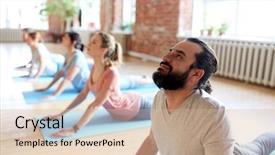  Presentation with healthy lifestyle - Slide deck having fitness yoga and healthy lifestyle background and a soft green colored foreground