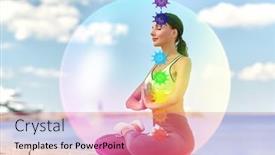  Presentation with mindfulness - Audience pleasing PPT theme consisting of fitness-yoga-and-mindfulness-concept backdrop and a coral colored foreground