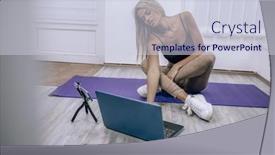  Presentation with personal training - Presentation with fitness-yoga-coaching-working background and a lemonade colored foreground