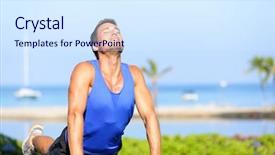  Presentation with fitness - Presentation theme consisting of fitness yoga man in cobra background and a sky blue colored foreground