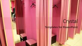  Presentation with boutique - Audience pleasing PPT theme consisting of fitting room in a modern backdrop and a coral colored foreground