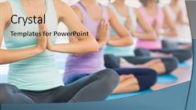  Presentation with sporty - PPT theme enhanced with fitting up - closeup of cropped sporty women background and a lemonade colored foreground