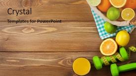  Presentation with lemons - Beautiful presentation theme featuring fittness diet healthy foods - citrus fruits in basket backdrop and a coral colored foreground