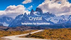  Presentation with highway - Slide set enhanced with fitzroy the road through desert background and a ocean colored foreground