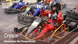  Presentation with woman child - Colorful PPT theme enhanced with five adults and one child backdrop and a tawny brown colored foreground