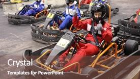  Presentation with woman child - Theme having five adults and one child background and a tawny brown colored foreground