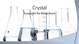  Presentation with flasks - Presentation design featuring erlenmeyer - five classic laboratory flasks background and a white colored foreground