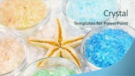  Presentation with salt - Slide deck consisting of five colors of bath salt background and a  colored foreground