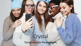  Presentation with different - Presentation theme having five different nation girls dressed background and a light blue colored foreground