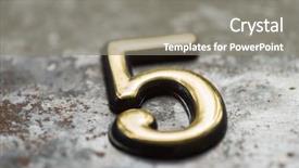  Presentation with gold - PPT layouts with five elements - 5 gold digit on dark background and a  colored foreground