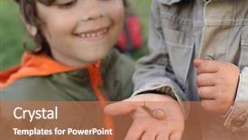  Presentation with snail - Colorful PPT theme enhanced with five fingers - children learn snail focus backdrop and a coral colored foreground