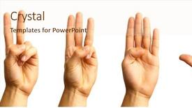  Presentation with world at your hand - Cool new presentation design with five fingers - hand backdrop and a cream colored foreground