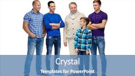  Presentation with gender - PPT theme with five five - male gender generation and people background and a teal colored foreground