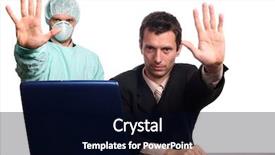  Presentation with stop - Beautiful theme featuring five forces - businessman and nurse sign stop backdrop and a black colored foreground