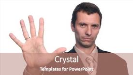  Presentation with stop - Slide set enhanced with five forces - businessman sign stop background and a coral colored foreground