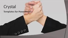  Presentation with gray - PPT layouts having five forces - greeting hands over a gray background and a  colored foreground