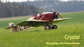  Presentation with landing plane at an airport - Cool new slides with five forces - historic plane avia bh 5 backdrop and a  colored foreground